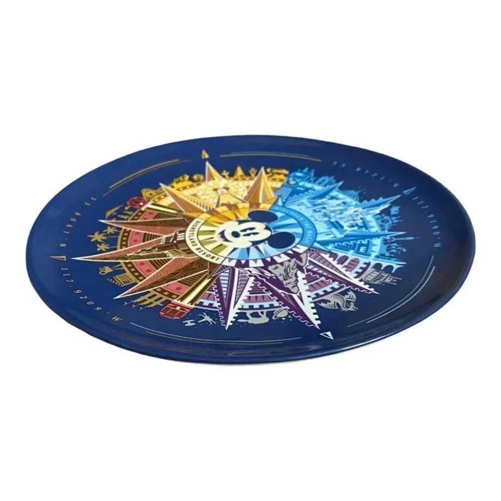 Disney Parks Disneyland Dessert Plate Mickey Compass Ferris Wheel California NEW